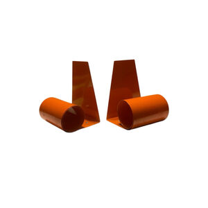 Vntg 60’s MCM Orange Metal Bookends made in England